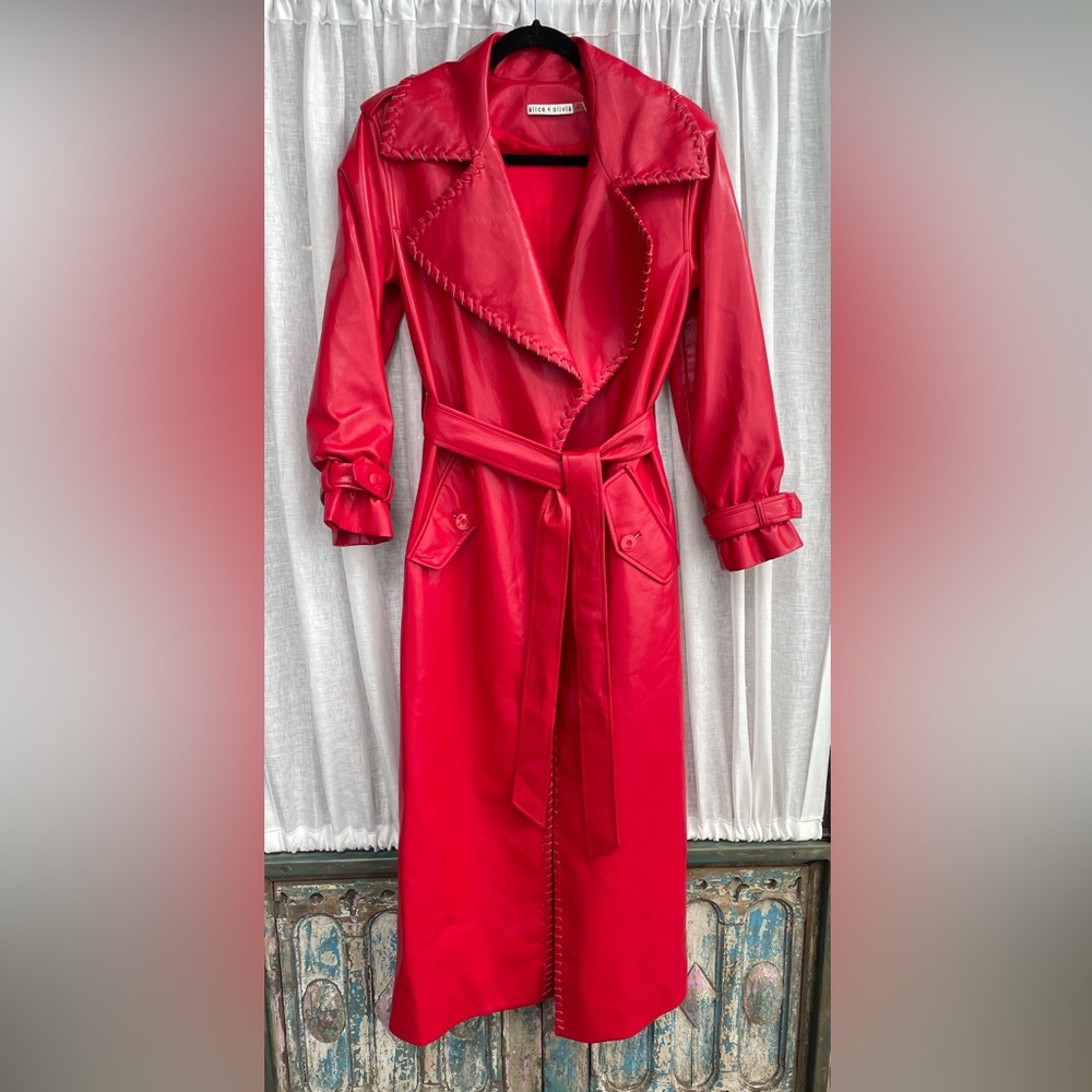NEVADA VEGAN LEATHER TRENCH COAT